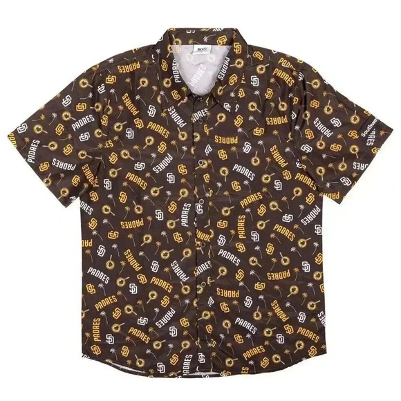 San Diego Padres BDA Button Up XL Brown Shirt Southwest Promo MLB Baseball - Picture 1 of 5